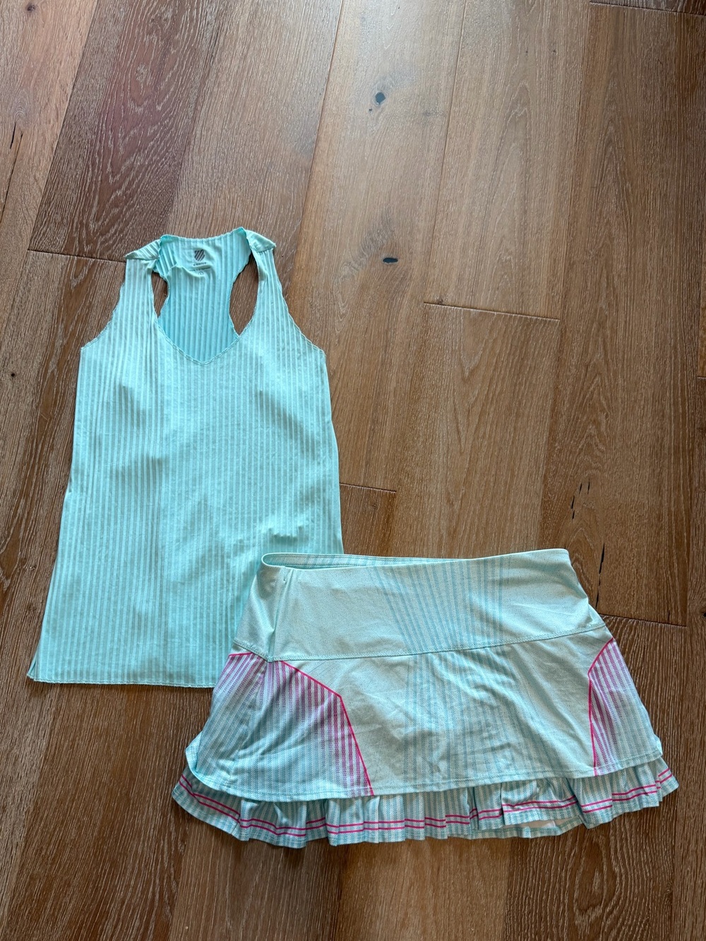 K-Swiss Tennis Outfit Set Size Large Skort Skirt Tank Top Blue Preppy Vibes